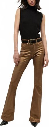 Veronica Beard Beverly High Rise Skinny Flare Pants In Brass