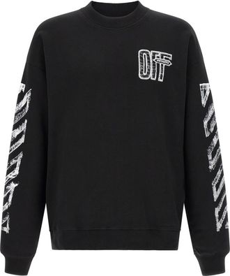 Off-white Black Graphic Crew Neck Sweatshirt