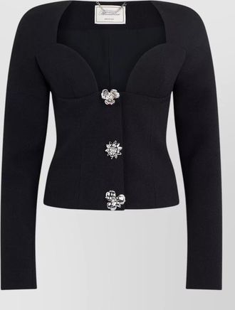 Blumarine double breasted crepe tailored jacket
