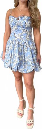 Astr Larissa Floral Sleeveless Mini Dress In Blue Floral