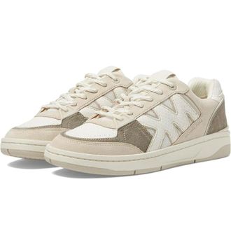 Michael Kors Rebel Sneakers Womens 8M Ivory Leather Lifestyle Shoes HTAT1240