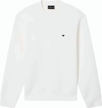 Emporio Armani White Double Jersey Crewneck Sweatshirt