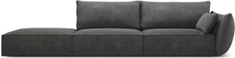 BLOOMINGLOFT 4-Sitzer Designsofa Vanda mit Ottomane links - Chenille-Bezug