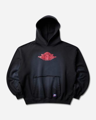 Nike Jordan Men s Flight Wings Fleece Hoodie Black / University Red
