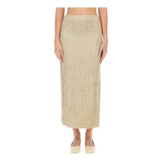 Alysi Midi Skirts, female, Beige, Size: M Velvet Skirt