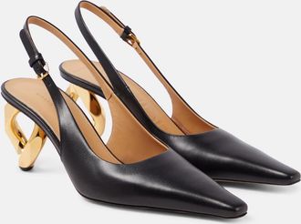 J.W.Anderson Chain Heel leather slingback pumps