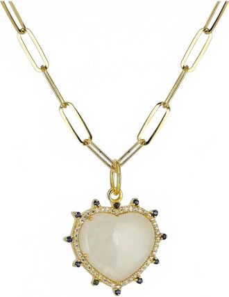 Rachel Reinhardt Jewelry Womens Moonstone Heart Necklace In Gold