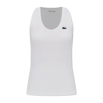 Lacoste Sleeveless Tops, female, White, Size: XL Sleeveless Top with Logo Appliqu&eacute;