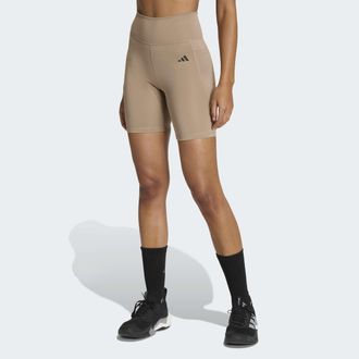 adidas Shorts ADIDAS PERFORMANCE OPT ESS ST 7IN, Damen, Gr. XL, N-Gr, chalky braun, Interlock, Obermaterial: 85% Polyester, 15% Elasthan, Hosen Shorts