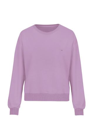 Trigema Sweatshirt TRIGEMA TRIGEMA D&uuml;nnes Sweatshirt, Damen, Gr. XXL, lila (orchidee), Sweatware, 50% Baumwolle, 50% Polyester, Basic, Rundhals, Sweatshirts S