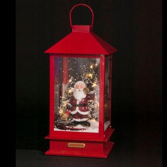 F&eacute;&eacute;ric Lights & Christmas Feeric-lights Linterna Festiva Roja 19x19x38 Cm Led Nieve