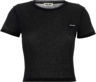 Miu Miu Black Cotton T Shirt
