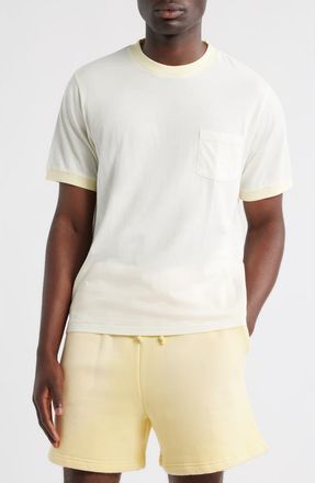 Elwood Pocket Ringer T-Shirt in White/Yellow at Nordstrom, Size Xx-Large