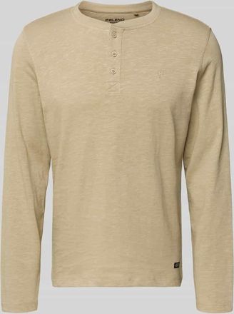 Blend Longsleeve mit kurzer Knopfleiste Modell BRAT in Beige, Größe 3XL