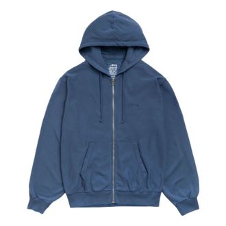 St&uuml;ssy Lightweight Terry Zip Hoodie Blue 118613-BLUE