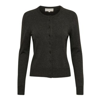 Inwear Dark Grey Melange Cardigan - Rita - female - InWear - Cardigans - Gray - XL - Knitwear