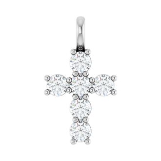 Diamond2Deal 14k Gold Round 1/2ct Lab-Grown Diamond Pendant