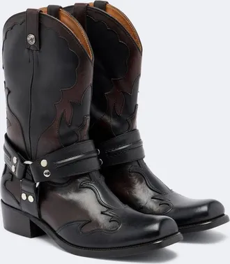 Versace Sylvester leather cowboy boots