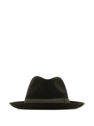 Borsalino ribbon-detail hat - Green