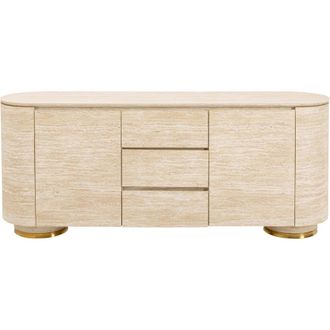 Kare Design Aparador 180 x 78 cm 2 puertas y 3 cajones de cer&aacute;mica beige