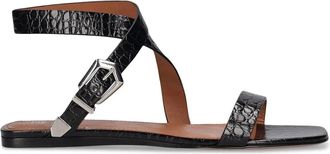 PARIS TEXAS Lauren Croco Flat Sandals