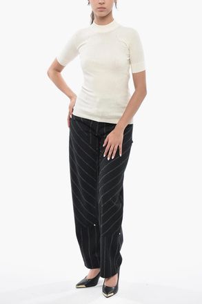 Stella McCartney Maglia Girocollo a Costine a Maniche Corte Stella McCartney