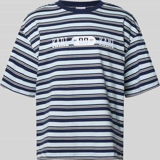 Karl Kani Regular Fit T-Shirt mit Logo-Stitching in Blau, Gr&ouml;&szlig;e XXL