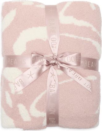 Barefoot Dreams CozyChic Painterly Floral Throw in Antique Rose/Cream at Nordstrom Rack