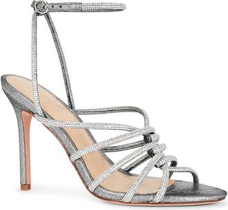 Veronica Beard Womens Aneesha Ankle Strap Sandal In Grey Silver