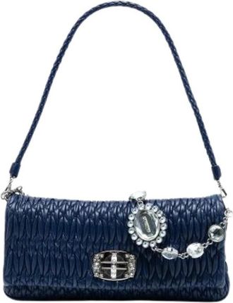 Miu Miu Pre-owned Shoulder Bags, female, Blue, Size: ONE SIZE Pre-owned Satchel