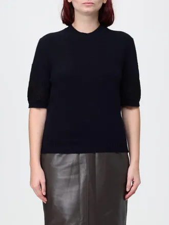 Alberta Ferretti Short-Sleeved Cashmere Jumper with Crew Neck