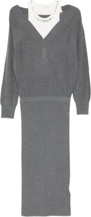 Liu Jo Kleedjes, Dames, Grijs, S, Wol, Elegante Grijze Jurk Aw 25