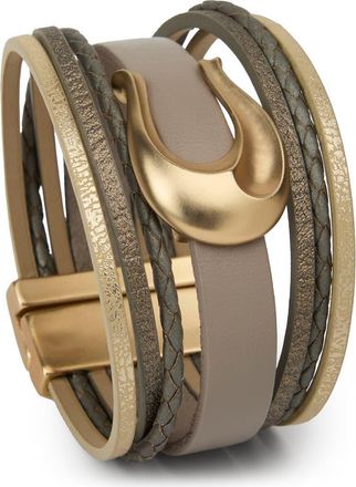 Saachi Horseshoe Charm Multistrand Bracelet in Grey/Taupe Multi at Nordstrom Rack