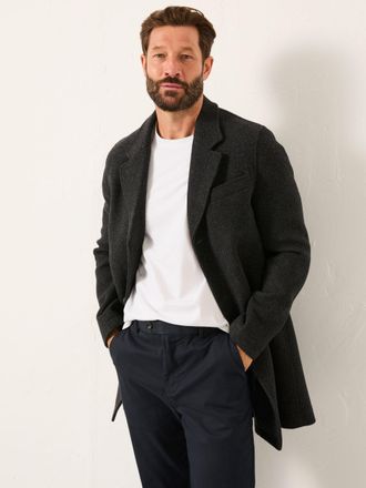 Fat Face FatFace Tabor Dark Grey Single Breasted Wool Mix Topcoat