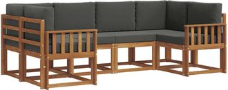 vidaXL Conjunto De Sof&aacute;s De Exterior 6 Uds. Natural Y Antracita Vidaxl
