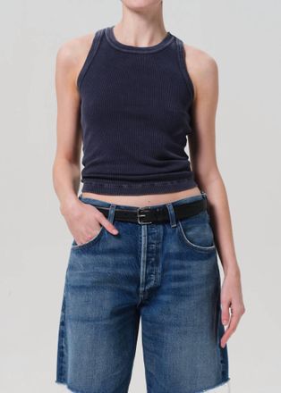 Citizens Of Humanity Isabel Rib Tank Top In Mineral Navy