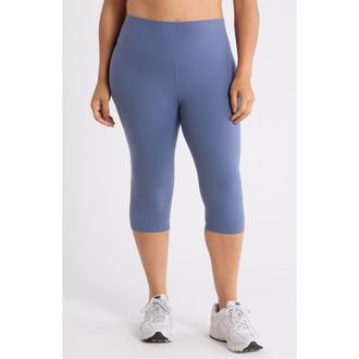 Zella Studio Luxe High Waist Capri Leggings in Blue Vintage at Nordstrom, Size 2X