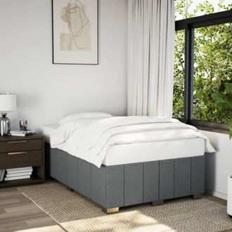 vidaXL Vidaxl - Estructura De Cama Sin Colch&oacute;n Tela Gris Oscuro 120x190 Cm
