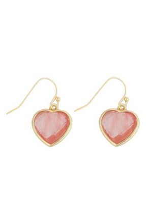 Panacea Pink Crystal Heart Drop Earrings at Nordstrom Rack