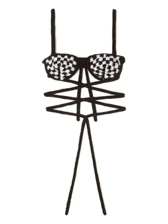 Alanui Reggiseno a quadri - Nero