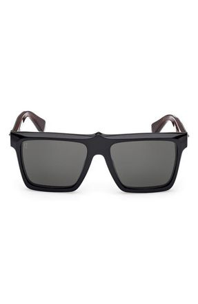 Christian Louboutin 56mm Square Sunglasses in Black /Gunmetal /Zeiss Smoke at Nordstrom