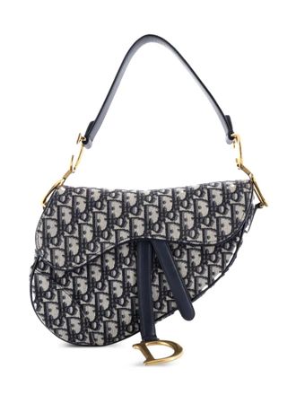 Dior Saddle Handbag Oblique Canvas Medium shoulder bag - Blu