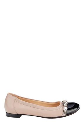 AGL Monika Cap Toe Ballet Flat in Beige Nappa at Nordstrom, Size 42.5