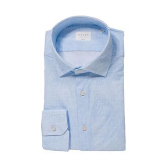 Xacus Frans Kraag Casual Overhemd - Heren - Casual Overhemden - Blauw - M - Leer - Overhemden