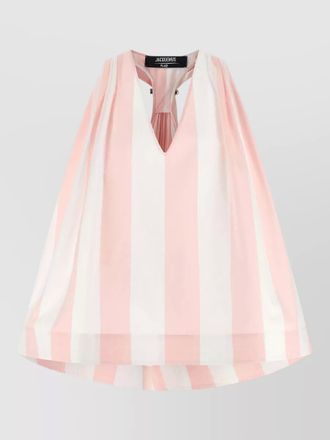 Jacquemus norma halter neck striped open back top