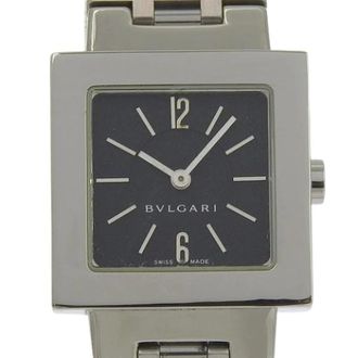 Bulgari Pre-owned Watches, female, Black, Size: ONE SIZE Pre-owned Quadrato Stainless Steel Watch