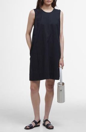 Barbour Lucy Sleeveless Cotton & Linen Minidress in Black at Nordstrom Rack, Size 14 Us / 18 Uk