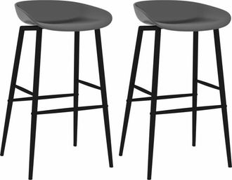vidaXL Taburetes De Cocina 2 Unidades Gris Vidaxl