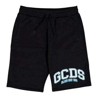 GCDS Casual Shorts, male, Black, Size: XL Lounge Logo Sweatshorts