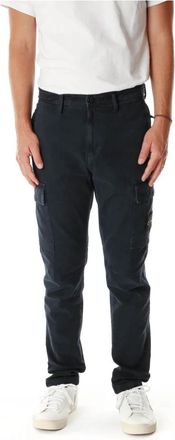 Stone Island Tapered Fit Cargo Pants - Heren - Slim Fit Broeken - Blauw - W33 - Broeken